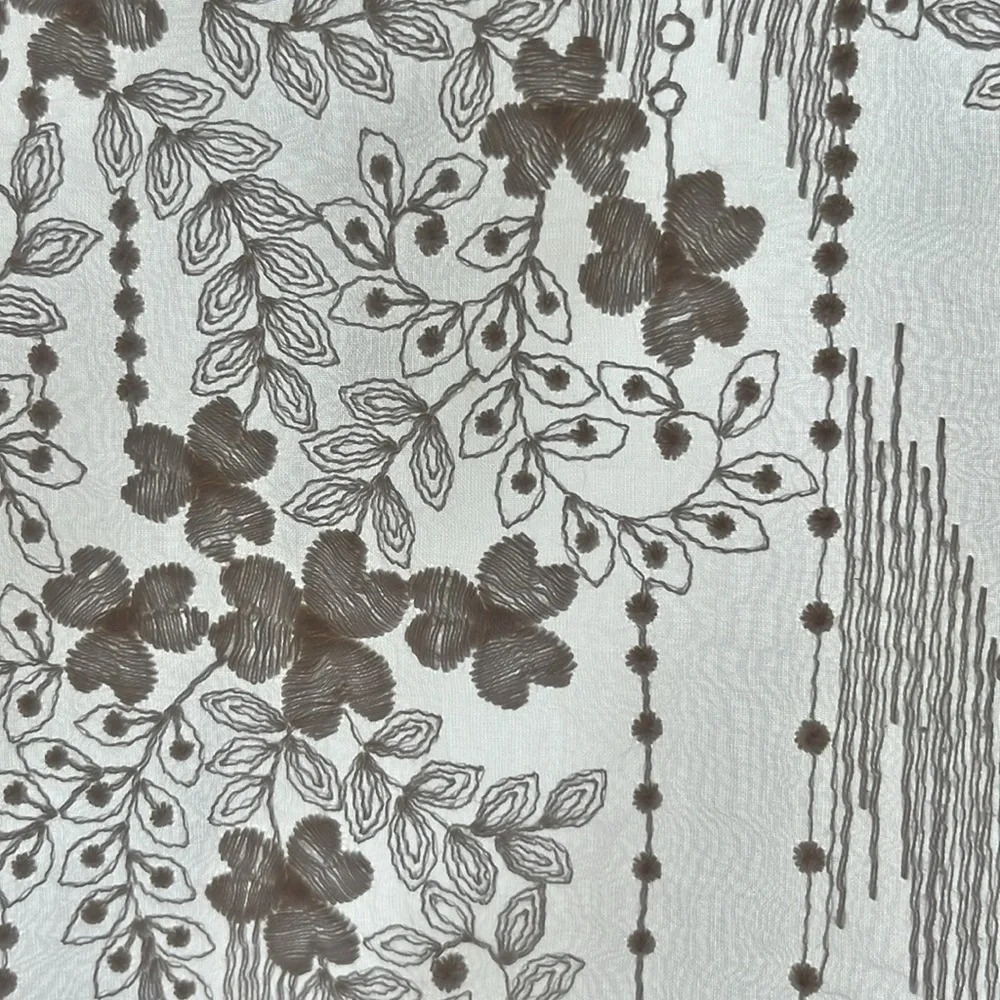 Sheer floral blouse off white quarter sleeves - Picture 5 of 13